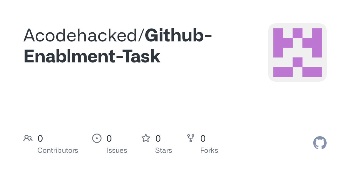 https://github.com/Acodehacked/Github-Enablment-Task