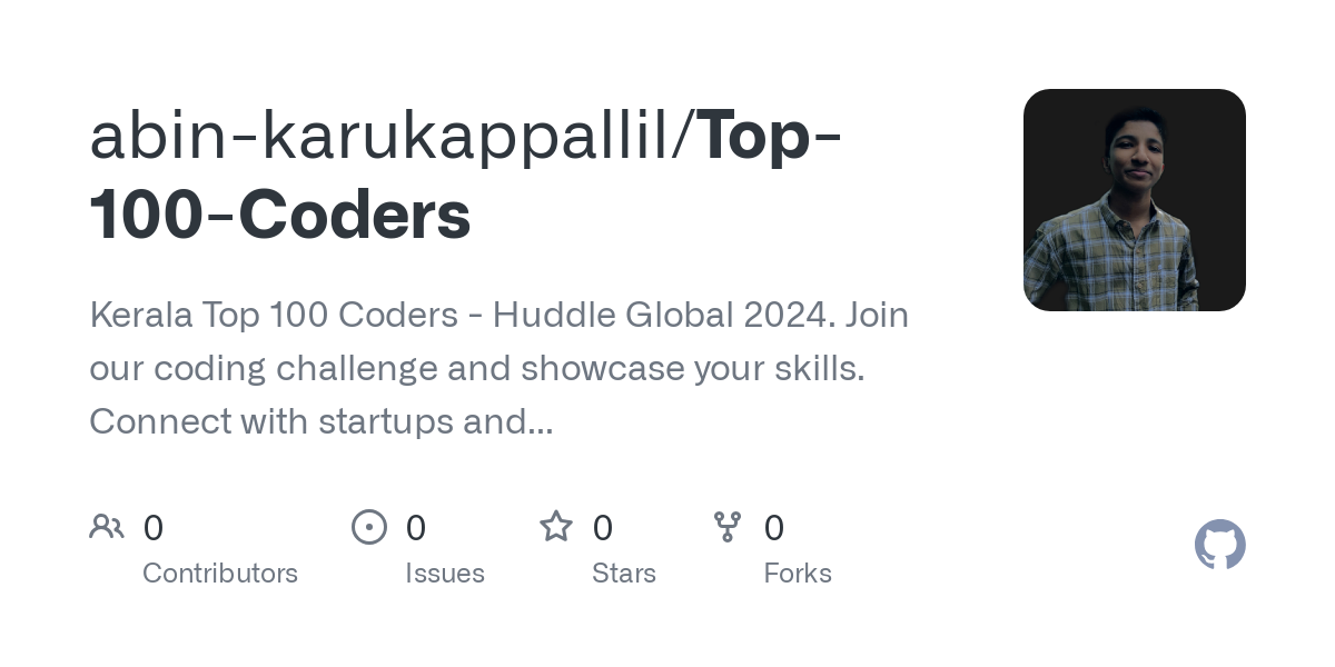 https://github.com/abin-karukappallil/Top-100-Coders