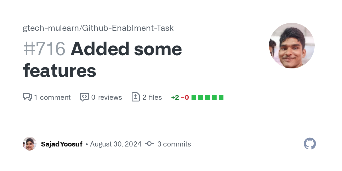 https://github.com/gtech-mulearn/Github-Enablment-Task/pull/716