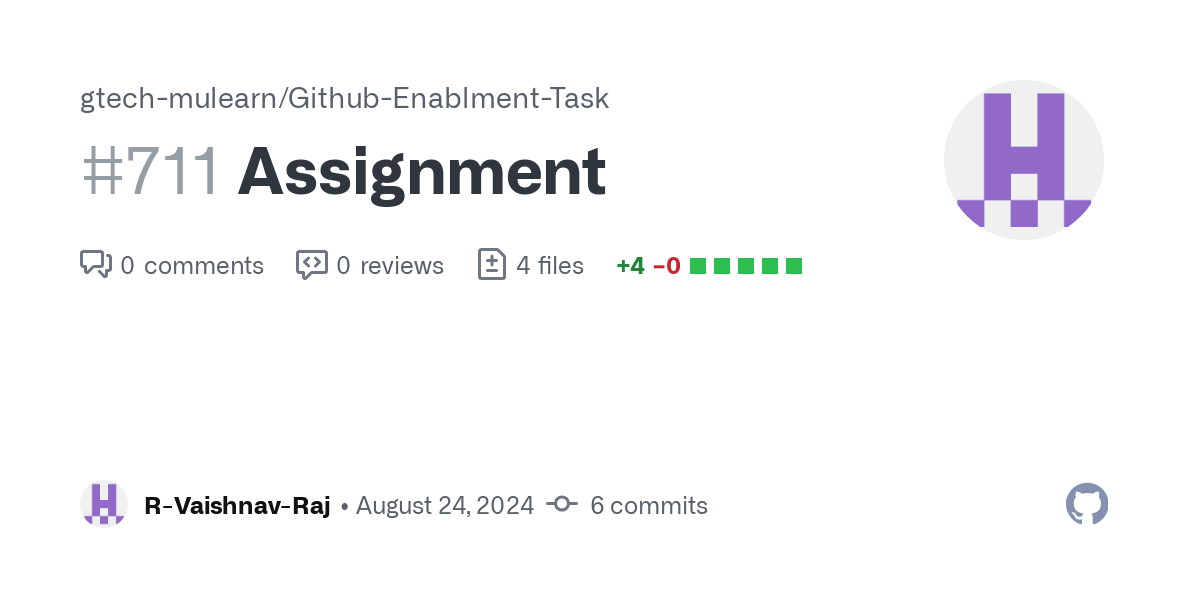 https://github.com/gtech-mulearn/Github-Enablment-Task/pull/711