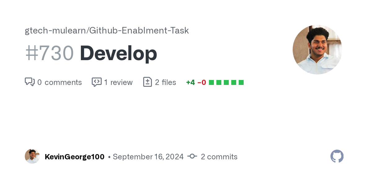 https://github.com/gtech-mulearn/Github-Enablment-Task/pull/730