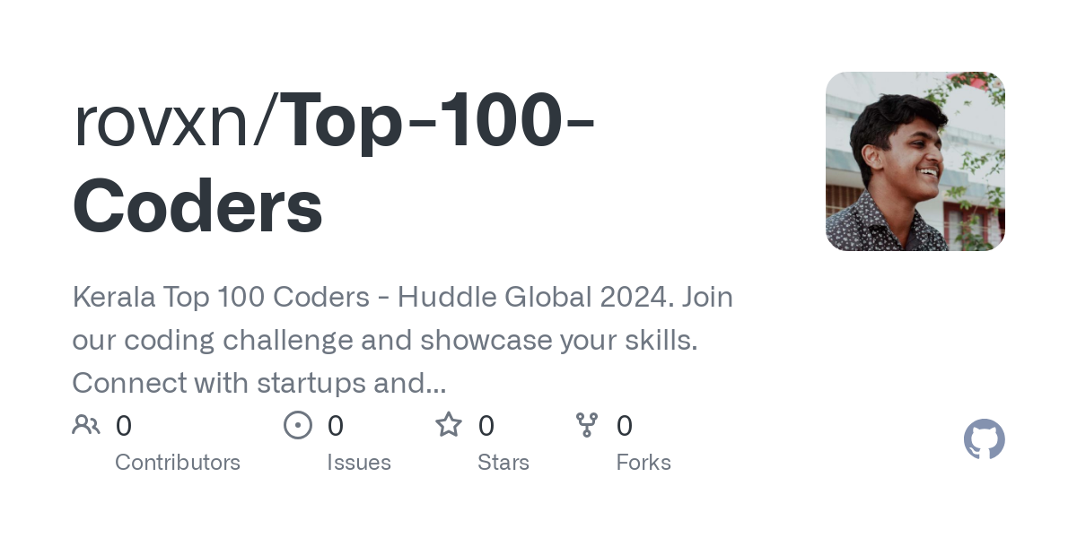 https://github.com/rovxn/Top-100-Coders